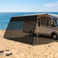 Auvent rétractable facile à installer pour camping-car, pare-soleil en maille PVC, filet pare-soleil, abri extérieur pour caravane, camping-car