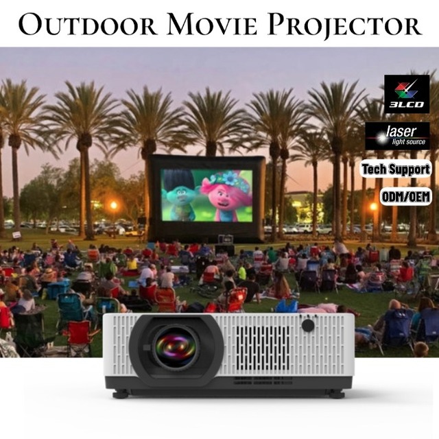 Excellent Value Outdoor 3LCD Laser Projector 8200 Lumen 4K for Inflatable Movie Screen Movie Night Projection