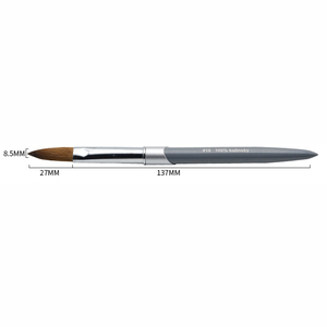 Pinceau à ongles en acrylique avec manche gris, design classique, tailles personnalisables pour la pose d'extensions d'ongles en poudre acrylique, usage en salon - Product Image 5