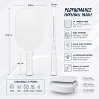 Raquette de pickleball en carbone T700 avec poignée en cuir injecté de mousse, épaisseur 16 mm, technologie Gen3, protection de bord de qualité supérieure