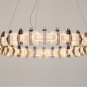 Suspension LED Ronde 600mm 800mm 1000mm 1200mm Tricolore Ovale E27 avec Interrupteur pour Salle à Manger, Salon, Hôtels - Product Image 4