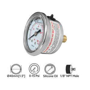 क्स ओएम 46 मिमी काले मामले दबाव गेज, अक्षीय माउंट, कस्टम रेंज उपलब्ध - Product Image 6