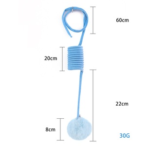 Interactive Pet Cat Chew Toy Funny Cat Stick Plush Spring <b>Ball</b> Self-High Hanging Door Kitten Teaser Cat Wand Accessory - Product Image 4