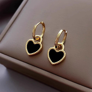 Orecchini Pendenti a Cuore in Smalto Romantici per Donne, Elegante Regalo di San Valentino, Gioielli alla Moda - Product Image 2