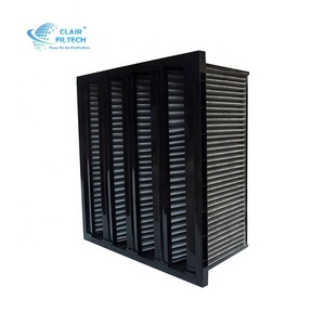 V-cell H14 HEPA/Carbon Cartridge số lượng lớn trung cấp v-ngân hàng lọc cho làm sạch không khí cho trang trại nhà máy sản xuất sử dụng bông giấy - Product Image 3