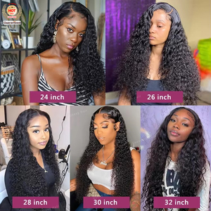 Wig Rambut Asli Brasil 250 Density 40 Inch HD Deep Wave Lace Front 13x4 Lace Front Rambut Manusia Kinky Straight Jerry Curl Natural Wave - Product Image 5