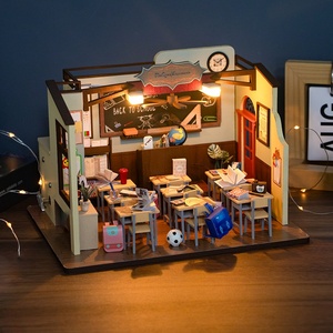 YD TOYS บ้าน DIY ยุคแห่งความไร้เดียงสา ชุดประกอบไม้ 3 มิติ แบบจำลองห้องเรียน-21x32x5.5 ซม. ของขวัญสำหรับฤดูกาลรับปริญญา - Product Image 6