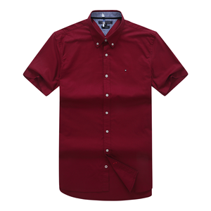 Camisa Oxford de Manga Corta <span class=keywords><strong>Tommy</strong></span> al por Mayor para Hombre, Camisa Casual con Botones y Logotipo Bordado, Camisas de Verano - Product Image 4