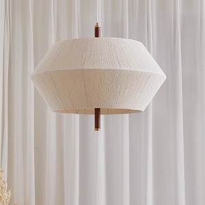 Japanese <b>Style</b> Chandelier Woven Cotton Thread Solid Wood Round E27 LED Light 30cm 45cm 60cm For Bedroom Study Tea Room - Product Image 4