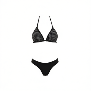 Set bikini HDJ con top e slip triangolari e design a pois, taglia 44 46, per abbigliamento da spiaggia - Product Image 4