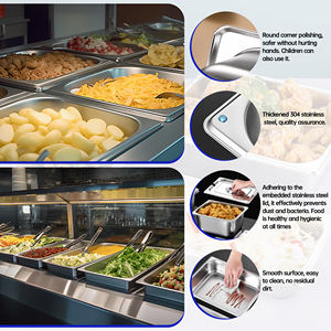 YITIAN In Stock 201 314 In acciaio inox 1/2 Pan rettangolo formato contenitore Buffet Gn vaschette da tavolo a vapore - Product Image 6