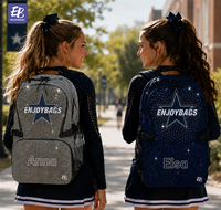 Sac à dos de cheerleading personnalisé avec paillettes et logo d'équipe en strass pour les clubs de cheerleading, de danse, de gymnastique, sac de voyage sportif pour filles