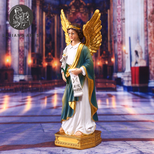 8 pouces Ange de Saint-Gall Statue Résine Ange Sculpture Décoration Ange de Saint-Gall sur Base Figurine Cadeau Religieux - Product Image 3