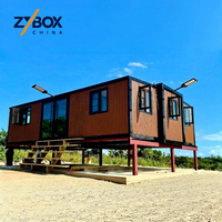 ZYBOX Maison Conteneur Modulaire Préfabriquée Robuste de 40 pieds, de Luxe et Extensible, pour Bureau de Campement Minier, destinée aux marchés des États-Unis, d'Australie et du Canada