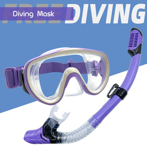 Masque de plongée avec tuba intégré pour adulte, en silicone et polycarbonate, équipement de sports nautiques - Product Image 5
