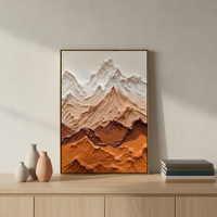 Peinture à l'huile abstraite texturée 3D sur toile, art mural, taille et cadre personnalisables, tons chauds et terreux, décoration intérieure