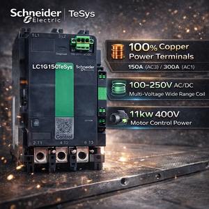 Contacteur AC Schneider Electric LC1DS95M7C Série LC1D 95A 3 pôles AC220V 50/60Hz 1NO+1NC Bornes à vis Fabriqué en Chine - Product Image 1