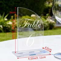 Décoration de plaque de table en acrylique pour fête, banquet, mariage, numéro d'arche doré effet miroir