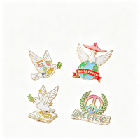 Épinglette d'honneur en alliage de zinc émaillé souple, motif Colombe de la Paix, Branche d'olivier, Globe, Symbole de la Paix Mondiale et Anti-Guerre, Cadeau d'affaires, Accessoire vestimentaire