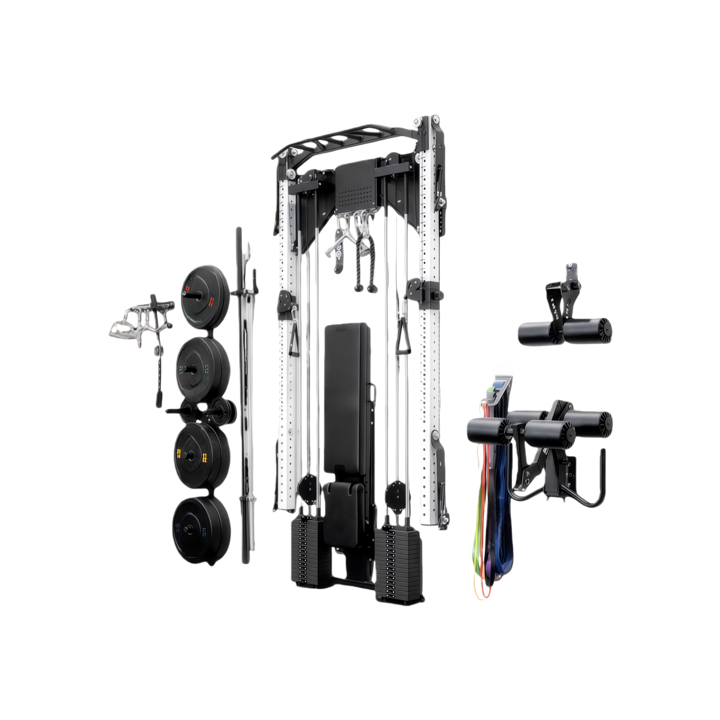 2026 Commercial Multi-Function Wall-Mounted Folding Power Squat Rack for Home and Gym Use with Stainless Steel Weight Stuck
