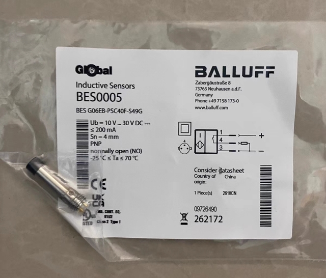 Brand New Original Balluff BALLUFF BES0005 Proximity Switch Sensor BES G06EB-PSC40F-S49G Suitable for Industrial Automation
