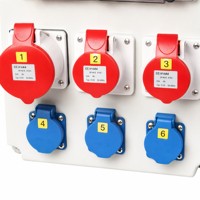 Boîtier de distribution étanche IP66 IEC60529EN pour extérieur, 3P 400V 63A, 6 prises, ABS+PC, CE RoHS, personnalisable OEM, compact et portable