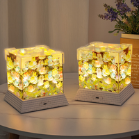 Lampe musicale miroir fleurie rechargeable à LED, veilleuse de chevet intelligente pour chambre à coucher
