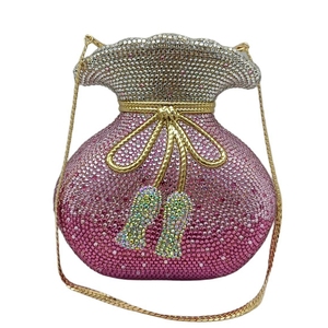 Bolso de Noche Elegante para Mujer con Bolsillo para Dinero, Pedrería y Cristales Florales, Cartera de Mano Deslumbrante para Cócteles y Festivales - Product Image 4