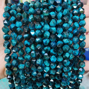 Perlen im Diamant schliff Facettiert Blau Lila Grün Fuchsia Star Cut Tigerauge Stein Starcut Tigerauge Strang 6mm 8mm 10mm - Product Image 2