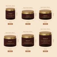 Pots transparents en plastique PET de qualité alimentaire Pots cosmétiques de luxe 200ml 8oz 300ml 400ml 500m Emballage de crème au beurre pour gommage corporel