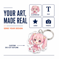 Porte-clés en plastique Anime en gros, petits porte-clés en acrylique, pendentifs porte-clés personnages pour les magasins de détail et les coffrets cadeaux