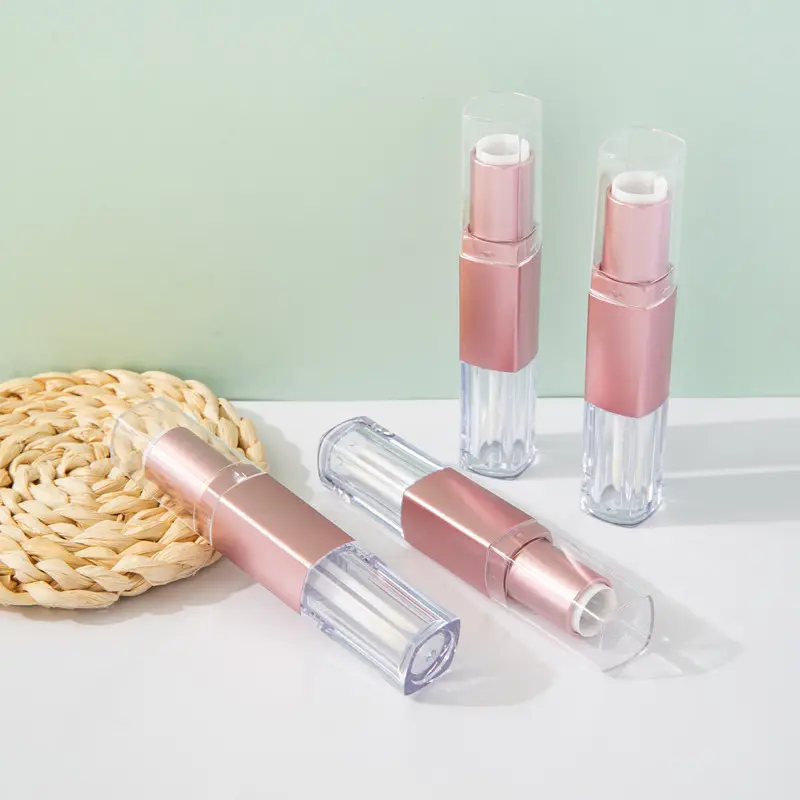 2 trong 1 Lipgloss container mỹ phẩm trang điểm hai mặt son môi ống và son bóng Ống