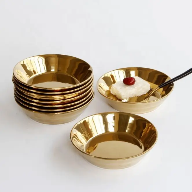 Golden Ceramic Deep Tray für Suppe