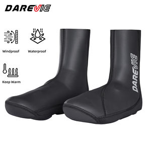 Darevie Couvre-chaussures de <span class=keywords><strong>vélo</strong></span> en néoprène bio-sourcé 3 mm, résistants à l'usure et imperméables, avec logo réfléchissant, pour garder au chaud - Product Image 1