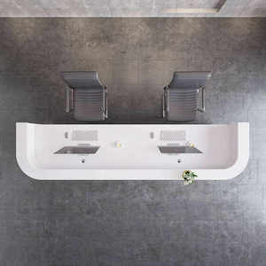 Furniture Reception Counter Salon Beauty Hotel Spa Store <b>Desk</b> Luxury Platinum Reception <b>Desk</b> - Product Image 3