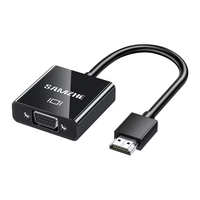 SAMZHE Convertisseur VGA Noir Brillant 1080P/60Hz avec Puce CS5210, Matériau ABS, Câble de 11,5 cm pour Ordinateur Portable, Boîtier TV, PS5, Moniteur, Projecteur