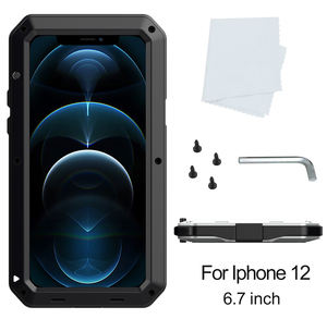 Étui de protection robuste pour <span class=keywords><strong>iPhone</strong></span> <span class=keywords><strong>12</strong></span> Pro Max Armor boîtier métallique en aluminium robuste avec cadre de pare-chocs dur renforcé - Product Image 3