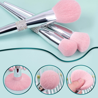 Daily Queen & Mor-phe 15 pièces Pinceaux de maquillage en poudre Nano Hair Silver Diamond Handle, Qualité supérieure et sensation luxueuse, Logo personnalisé