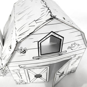 Puzzle 3D personnalisé en usine, <span class=keywords><strong>à</strong></span> <span class=keywords><strong>peindre</strong></span>, <span class=keywords><strong>à</strong></span> assembler, en carton, jouet fait main, modèle de maisonnette <span class=keywords><strong>à</strong></span> colorier DIY BF30006 - Product Image 3