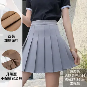 Rok Coklat Wanita Musim Panas Pakaian Wanita Pinggang Tinggi Harajuku Gaya Korea Rok Lipit Mini Hitam untuk Seragam Sekolah Gadis