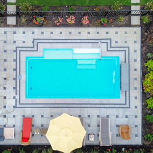 Listo para usar 16X32 Gran Rectangular Fibra de vidrio Piscina Nuevo diseño para el hogar con diseños de mosaico para uso multifamiliar - Product Image 6