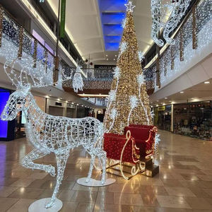 Lumières de Noël <span class=keywords><strong>et</strong></span> d'Halloween en forme de traîneau 3D avec éclairage LED blanc, indice de protection IP65, décorations de paysage pour mariage - Product Image 1