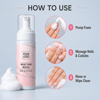 Mousse Nettoyante Professionnelle Végane et Sans Cruauté pour Mains et Ongles, Préparation Manucure Éclaircissante pour Cuticules et Callosités, Flacon Pompe, OEM ODM