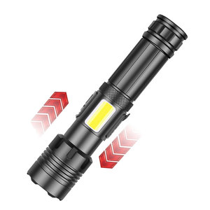 XHP70 COB ไฟฉายแบบชาร์จไฟได้สีแดงสีขาว LED ไฟฉายยุทธวิธีแบบซูมได้ 2500mAh แบตเตอรี่ลำแสงความเข้มสูง - Product Image 2
