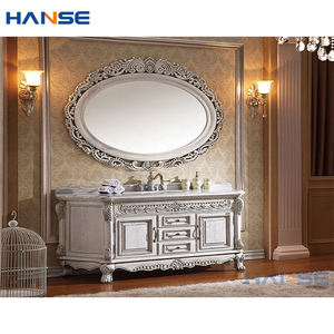 Meja rias kamar mandi, set lengkap klasik mewah, kabinet kamar mandi kayu polos antik gaya Perancis Italia Eropa Amerika - Product Image 4