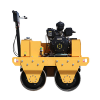 Compacteur routier portatif à double tambour vibrant, à conducteur marchant, avec moteur essence ou diesel pour la compactation