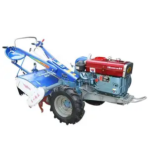 Landwirtschaft 22 PS Diesel Wasser gekühlter Motor Motor Kleiner Zweirad-Lauf traktor mit Kreisel fräse und Klapp pflug