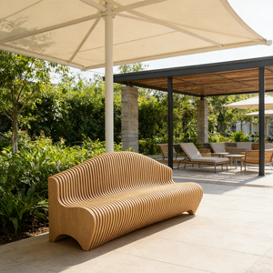 ML-WB012 Sofá de Madera Hecho a Mano, Muebles Comerciales de Madera Contrachapada Creativa para Vestíbulo de Hotel, Área de Descanso de Centro Comercial, Sala de Espera - Product Image 2