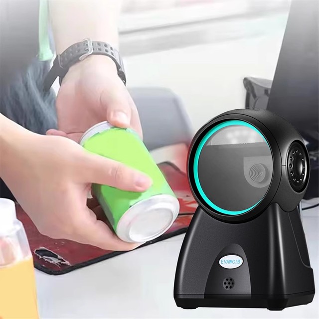 EVAWGIB 2D Desktop Barcode Scanner Omnidirectional Hands-Free Wired USB Big Barcode Reader 1D QR Screen Barcodes Scanning