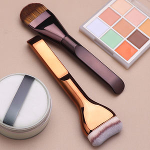Juego de 4 Brochas de Maquillaje de Doble Punta, Tubo de Aluminio Premium, Cerdas Sintéticas Suaves para Base, Contorno, Rubor, Polvo y Maquillaje Facial - Product Image 5
